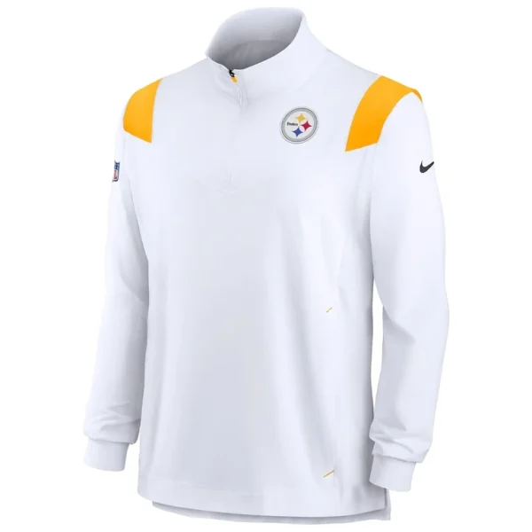 Pittsburgh steelers nike sideline coach chevron lockup quarter zip long sleeve top White M