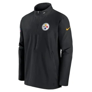 Pittsburgh steelers nike sideline coach half zip jacket Black M