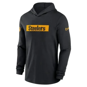 Pittsburgh steelers nike sideline hoodie performance long sleeve t shirt Black M