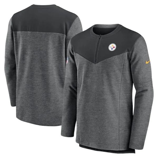 Pittsburgh steelers nike sideline lockup performance quarter zip top Charcoal