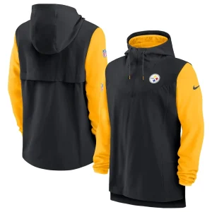 Pittsburgh steelers nike sideline player quarter zip hoodie Blackgold
