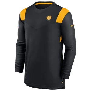 Pittsburgh steelers nike sideline tonal logo performance player long sleeve t shirt Black M