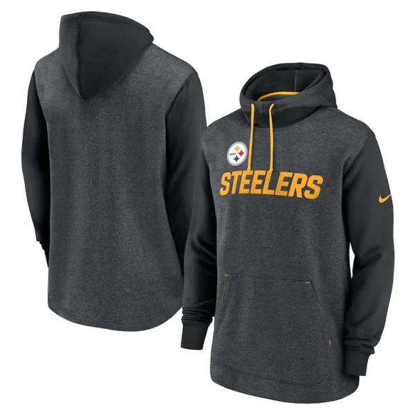 Pittsburgh steelers nike surrey legacy pullover hoodie Heathered charcoalblack