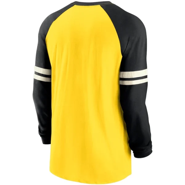 Pittsburgh steelers nike throwback raglan long sleeve t shirt Goldblack L
