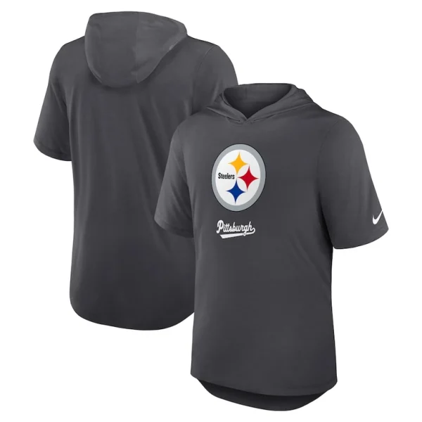 Pittsburgh steelers nike tri blend performance hoodie t shirt anthracite Multi