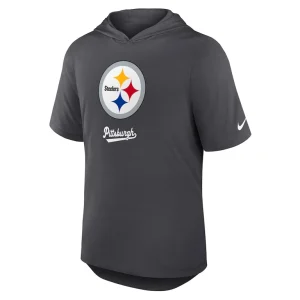Pittsburgh steelers nike tri blend performance hoodie t shirt anthracite Multi M