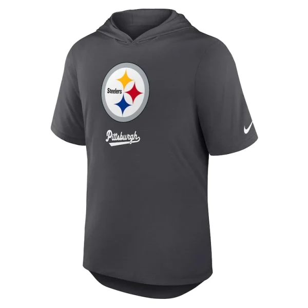 Pittsburgh steelers nike tri blend performance hoodie t shirt anthracite Multi M
