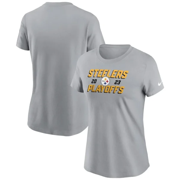 Pittsburgh steelers nike womens 2023 nfl playoffs iconic t shirt Gray