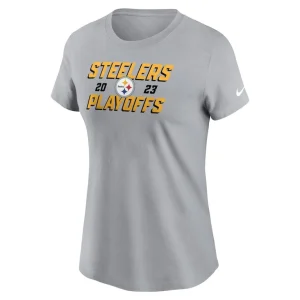 Pittsburgh steelers nike womens 2023 nfl playoffs iconic t shirt Gray M