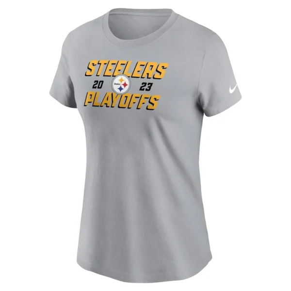 Pittsburgh steelers nike womens 2023 nfl playoffs iconic t shirt Gray M