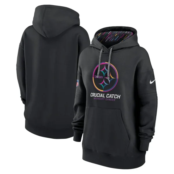 Pittsburgh steelers nike womens 2024 nfl crucial catch club pullover hoodie Black