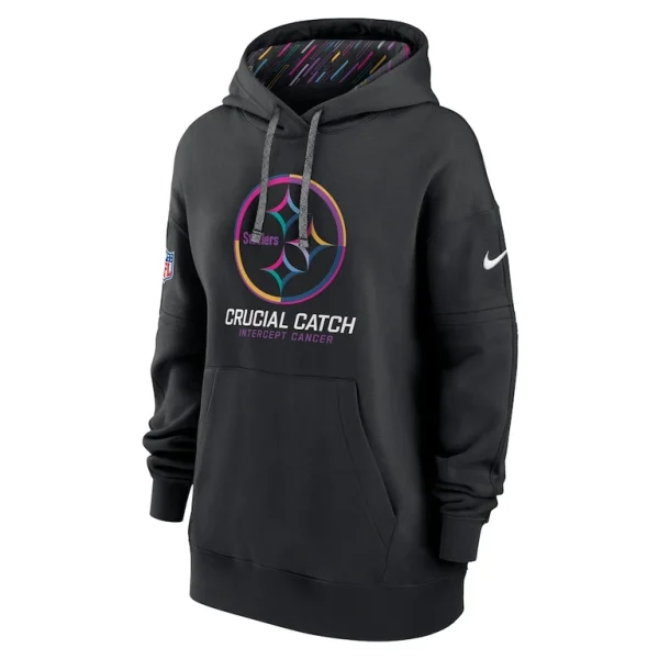 Pittsburgh steelers nike womens 2024 nfl crucial catch club pullover hoodie Black S