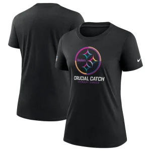 Pittsburgh steelers nike womens 2024 nfl crucial catch tri blend t shirt Black