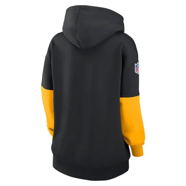 Pittsburgh steelers nike womens 2024 sideline essential fleece pullover hoodie Black M