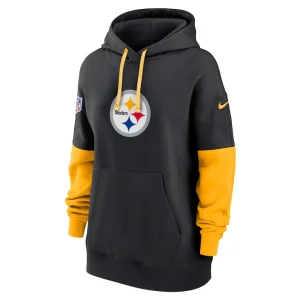 Pittsburgh steelers nike womens 2024 sideline essential fleece pullover hoodie Black S