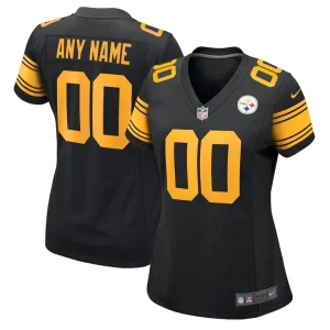 Pittsburgh steelers nike womens alternate custom game jersey Black