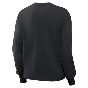 Pittsburgh steelers nike womens boxy long sleeve t shirt Black M