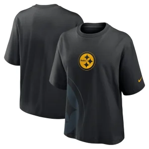 Pittsburgh steelers nike womens boxy t shirt Black