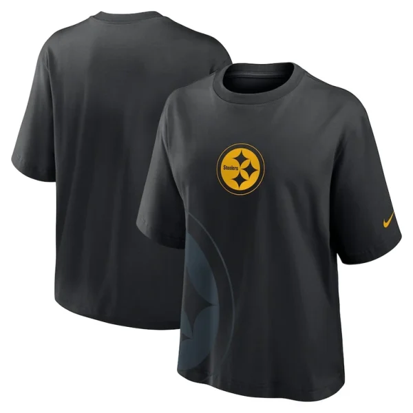 Pittsburgh steelers nike womens boxy t shirt Black