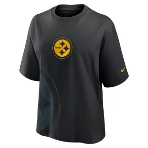 Pittsburgh steelers nike womens boxy t shirt Black S