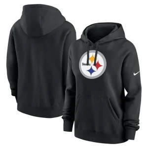 Pittsburgh steelers nike womens club fleece pullover hoodie Black