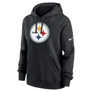 Pittsburgh steelers nike womens club fleece pullover hoodie Black S