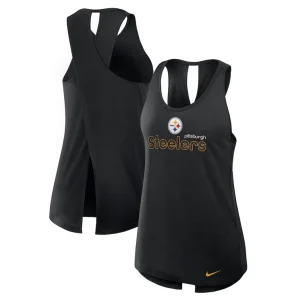 Pittsburgh steelers nike womens crossback performance tank top Black