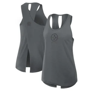 Pittsburgh steelers nike womens established date crisscross performance tank top Gray