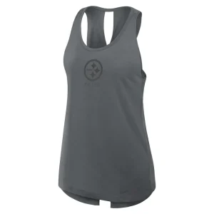 Pittsburgh steelers nike womens established date crisscross performance tank top Gray S