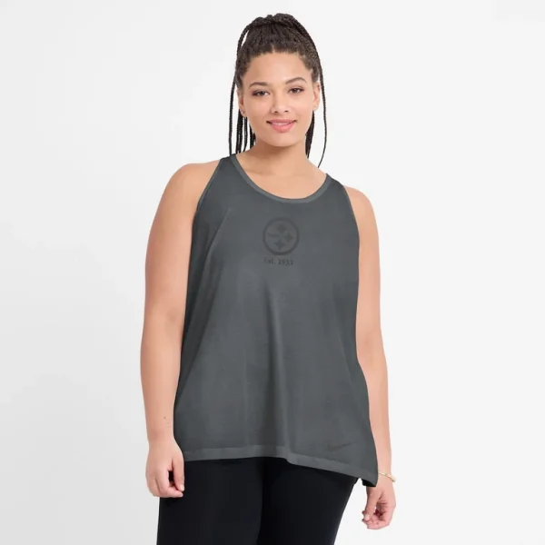 Pittsburgh steelers nike womens established date crisscross performance tank top Gray XL