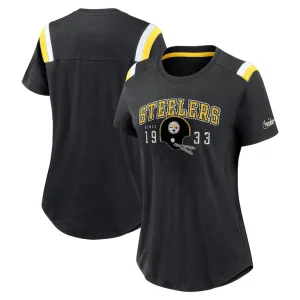 Pittsburgh steelers nike womens historic slub fashion t shirt Heather black