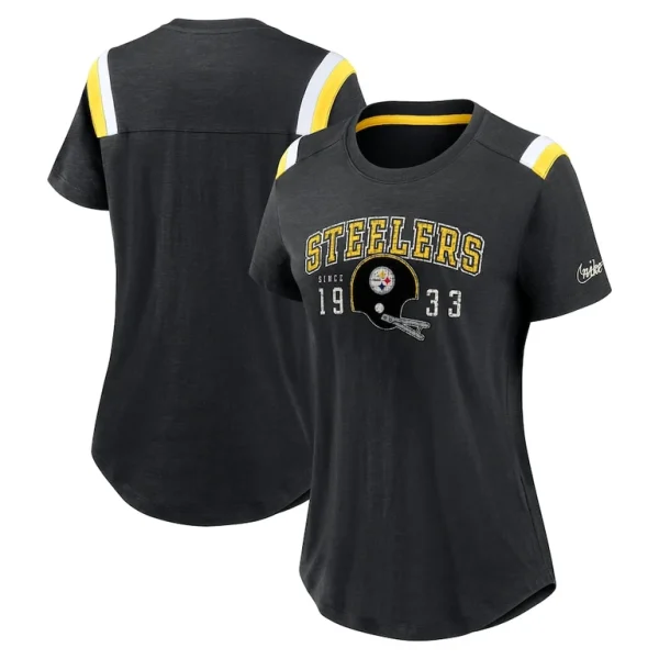 Pittsburgh steelers nike womens historic slub fashion t shirt Heather black