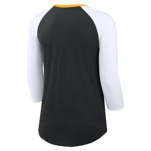 Pittsburgh steelers nike womens knockout arch raglan tri blend 34 sleeve t shirt Blackwhite M