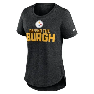 Pittsburgh steelers nike womens local fashion tri blend t shirt Heather black S