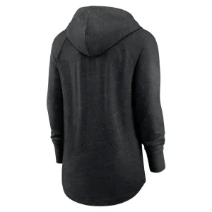 Pittsburgh steelers nike womens minimal statement lightweight raglan funnel neck pullover hoodie Black M