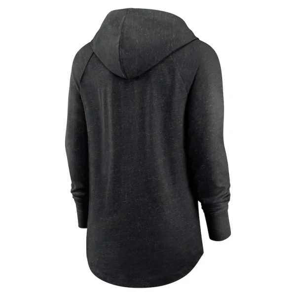 Pittsburgh steelers nike womens minimal statement lightweight raglan funnel neck pullover hoodie Black M