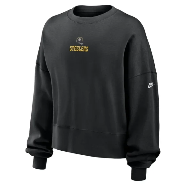 Pittsburgh steelers nike womens oversized rewind pullover sweatshirt Black S