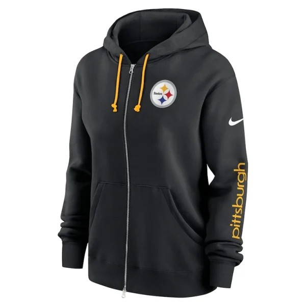 Pittsburgh steelers nike womens phoenix hoodie full zip sweatshirt Black S