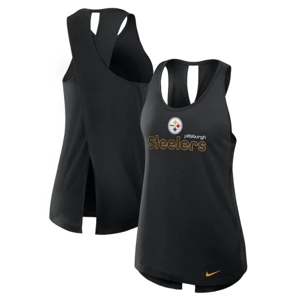 Pittsburgh steelers nike womens plus size performance tank top Black