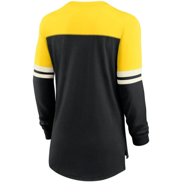 Pittsburgh steelers nike womens retro script performance tri blend long sleeve t shirt Blackgold M
