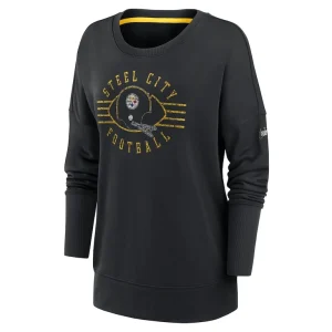 Pittsburgh steelers nike womens rewind playback icon performance pullover sweatshirt Black S