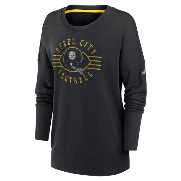 Pittsburgh steelers nike womens rewind playback icon performance pullover sweatshirt Black S