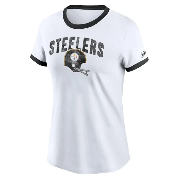 Pittsburgh steelers nike womens rewind ringer tri blend t shirt White S