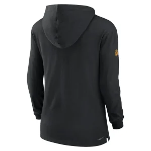 Pittsburgh steelers nike womens sideline performance long sleeve hoodie t shirt Black M