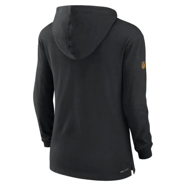 Pittsburgh steelers nike womens sideline performance long sleeve hoodie t shirt Black M