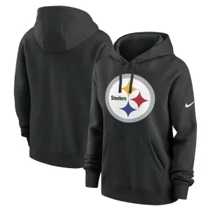 Pittsburgh steelers nike womens team logo club fleece pullover hoodie Black