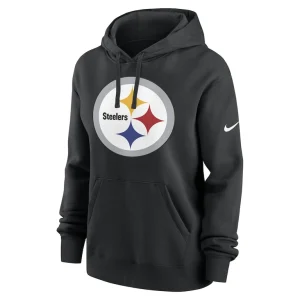 Pittsburgh steelers nike womens team logo club fleece pullover hoodie Black S