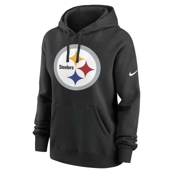 Pittsburgh steelers nike womens team logo club fleece pullover hoodie Black S