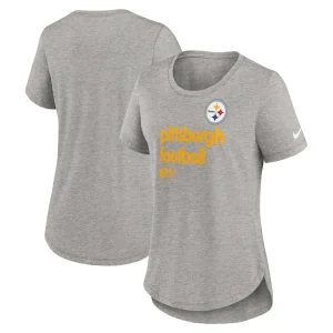 Pittsburgh steelers nike womens team shout out tri blend t shirt Heather gray