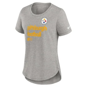 Pittsburgh steelers nike womens team shout out tri blend t shirt Heather gray S